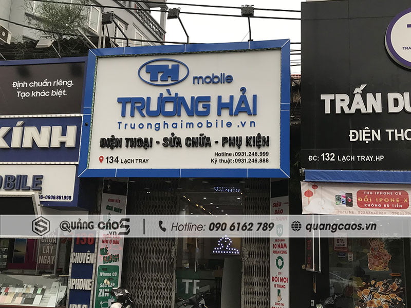 Thi công biển quảng cáo Alumex chữ nổi - Trường Hải Mobile - 134 Lạch Tray, Hải Phòng Thi công biển quảng cáo Alumex chữ nổi - Trường Hải Mobile - 134 Lạch Tray, Hải Phòng