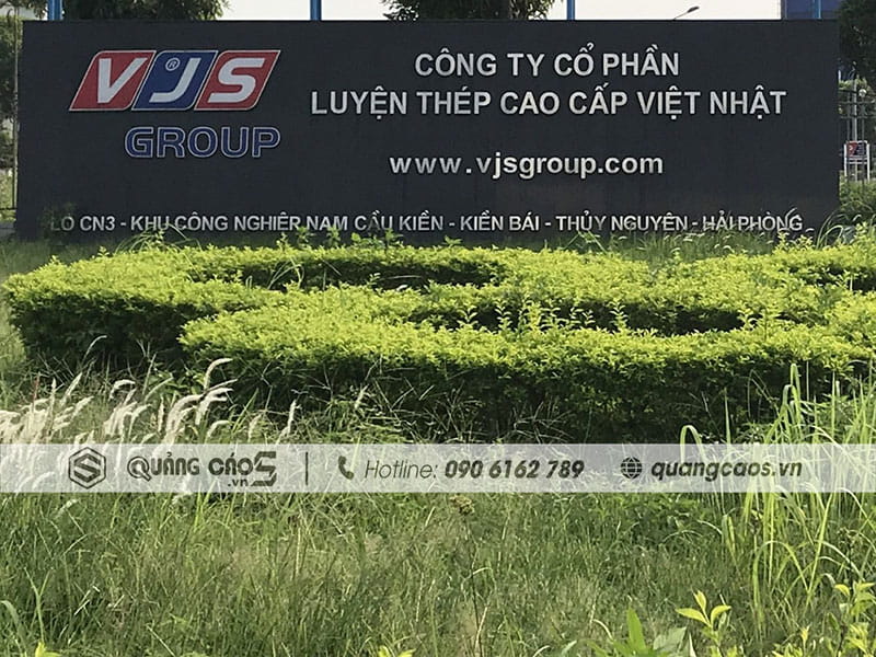 Thi công biển quảng cáo công ty VJS tại KCN Nam Cầu Kiền Hải Phòng