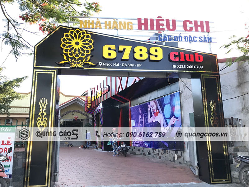Làm biển quảng cáo Nhà Hàng Hiệu Chi + 6789 Club Đồ Sơn Hải Phòng