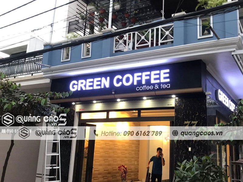 Làm biển quảng cáo chữ nổi quán Green Coffee