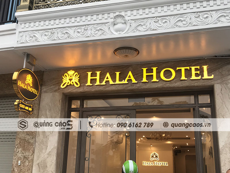 Làm biển chữ nổi có đèn Hotel đẹp tại Quảng Ninh