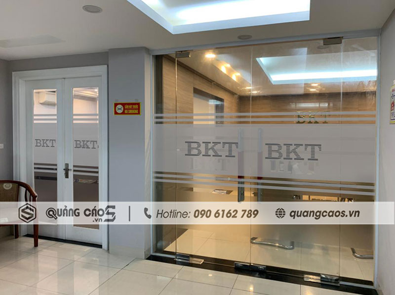 Decal dán kinh văn phòng công ty BKT tại KCN Nam Cầu Kiền Hải Phòng