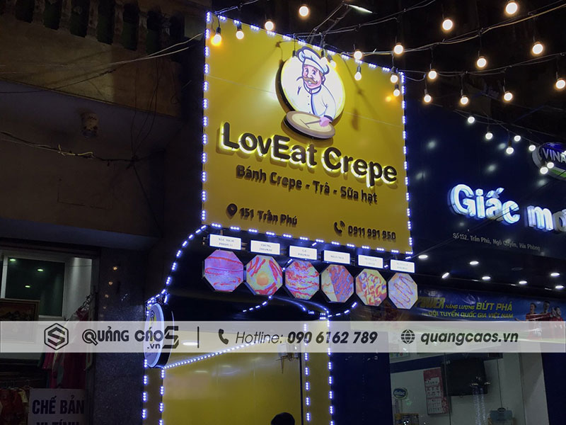 Biển quảng cáo Alu - LovEat Crepe Biển quảng cáo Alu - LovEat Crepe