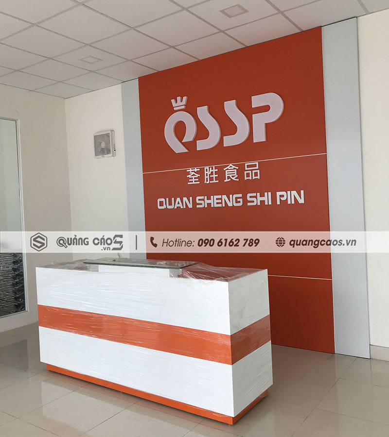 Làm vách lễ tân đẹp công ty QSSP tại KCN Tràng Duệ Hải Phòng Làm vách lễ tân đẹp công ty QSSP tại KCN Tràng Duệ Hải Phòng