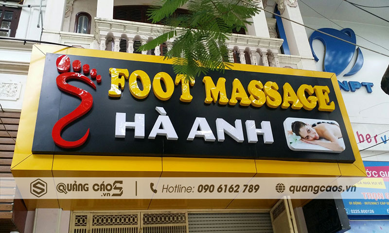 Làm biển hiệu Foot Massage Hà Anh- Văn Cao, Hải Phòng
