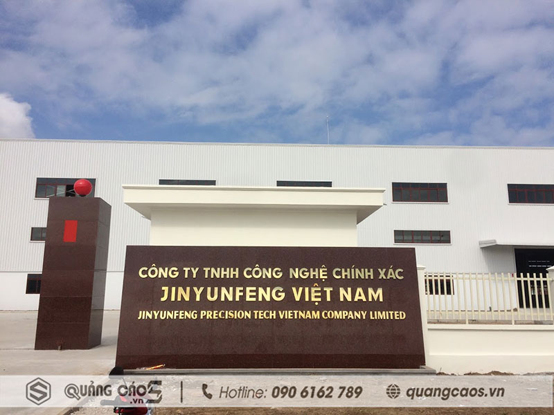 Làm biển hiệu công ty JINYUNFENG - KCN Đồ Sơn