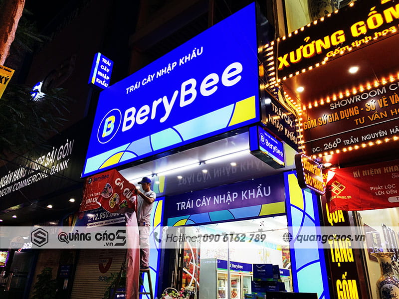 Làm biển quảng cáo bạt 3M in UV cửa hàng BeryBee tại Trần Nguyên Hãn Hải Phòng