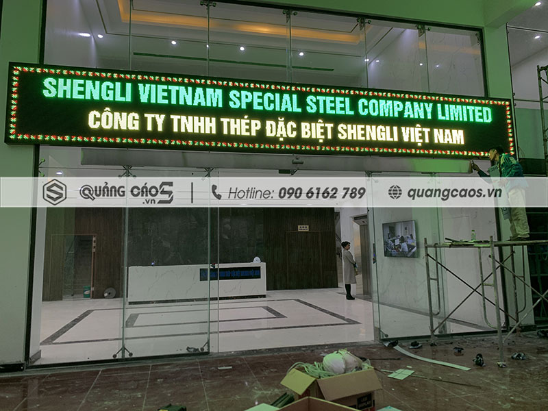 Lắp đặt bảng điện tử công ty Thép đặc bệt Shengli Việt Nam