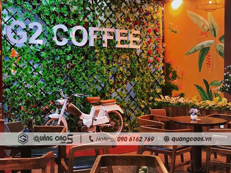 Làm vách biển quảng cáo G2 Coffee tại Tiên Lãng Hải Phòng