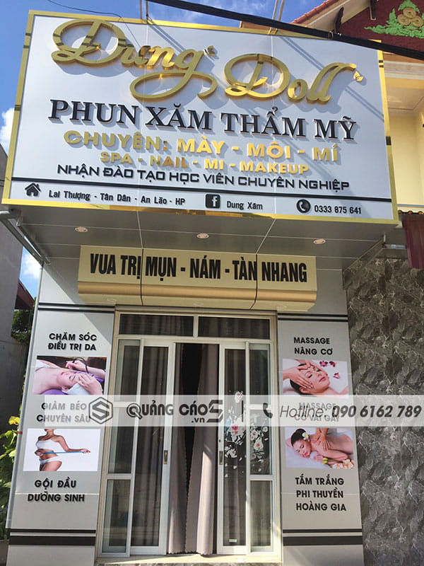 Thiết kế biển quảng cáo Phun Xăm Thẩm Mỹ Dung Doll tại An Lão Thiết kế biển quảng cáo Phun Xăm Thẩm Mỹ Dung Doll tại An Lão