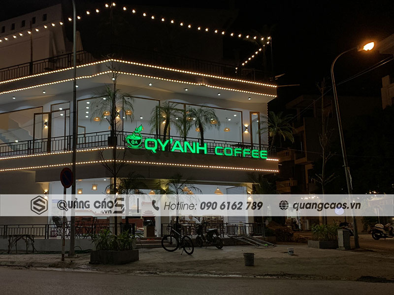 Làm biển quảng cáo QÝANH Coffee tại Ngô Gia Tự Hải Phòng