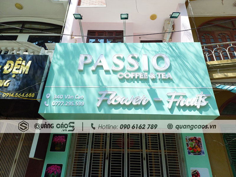 Biển quảng cáo passio Coffee and tea tại Văn Cao Hải Phòng