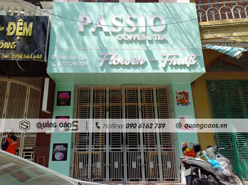 Biển quảng cáo passio Coffee and tea tại Văn Cao Hải Phòng