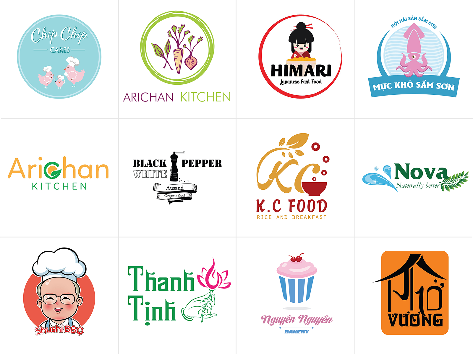 23 mẫu thiết kế logo ngành thực phẩm ấn tượng