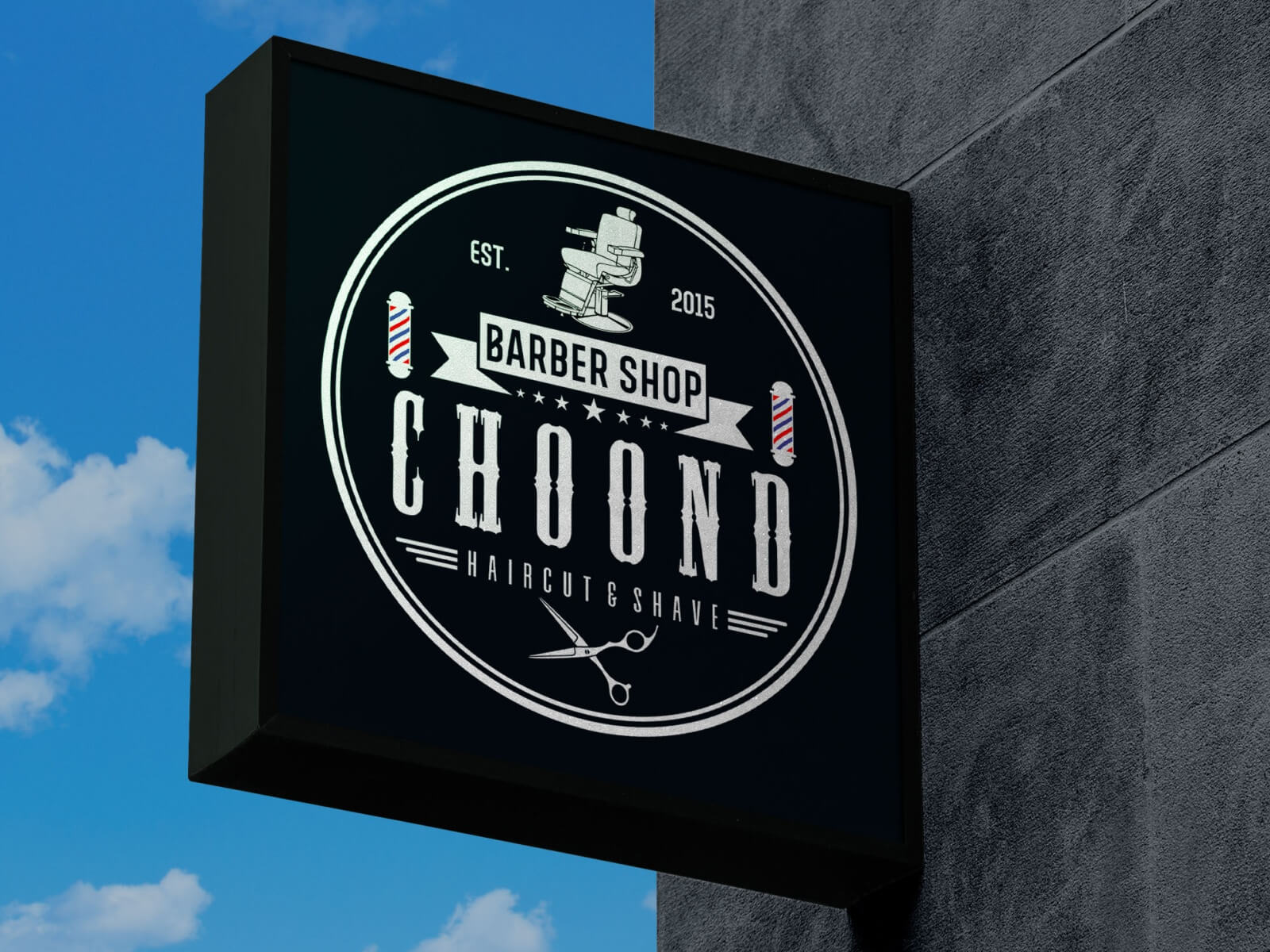 Biển quảng cáo barber shop - BLUECONS