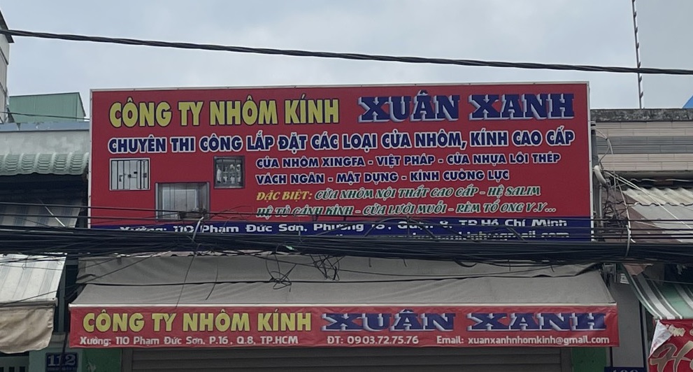 Cửa Hàng Nhôm Kính Xuân Xanh: 110 Phạm Đức Sơn, Phường 16, Quận 8 - iWATER, ĐẠI LÝ GIAO NƯỚC UỐNG TP.HCM (028) 7309 9799