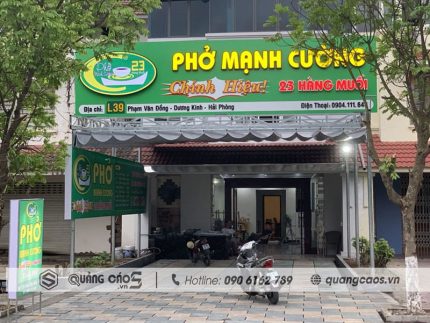 Làm biển quảng cáo Phở Mạnh Cường - 39 Phạm Văn Đồng, Dương Kinh, Hải Phòng