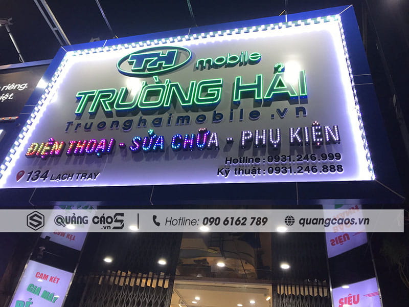 Làm biển quảng cáo Trường Hải Mobile - 134 Lạch Tray, Hải Phòng