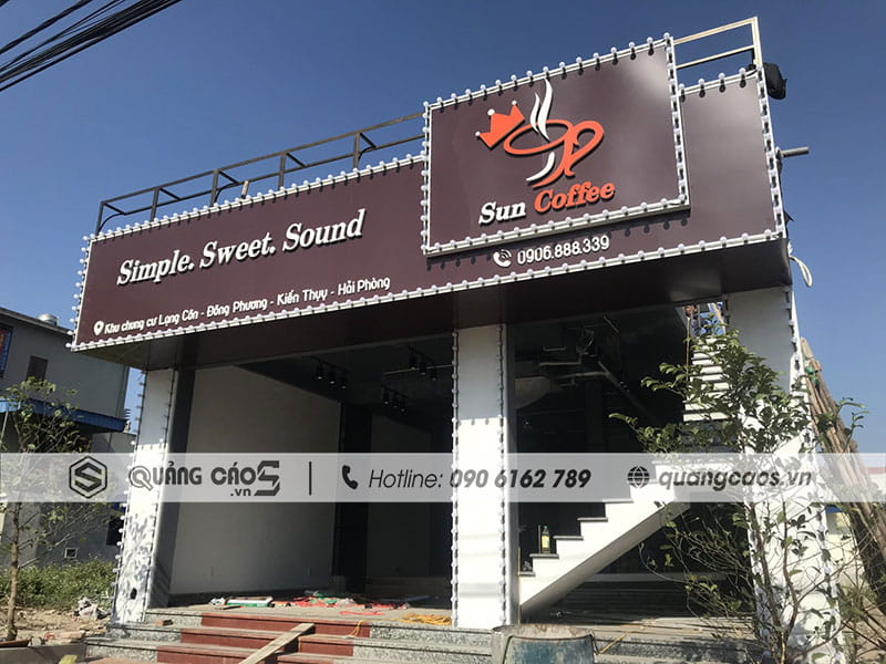 TGhi công biển quảng cáo Sun Coffee TGhi công biển quảng cáo Sun Coffee