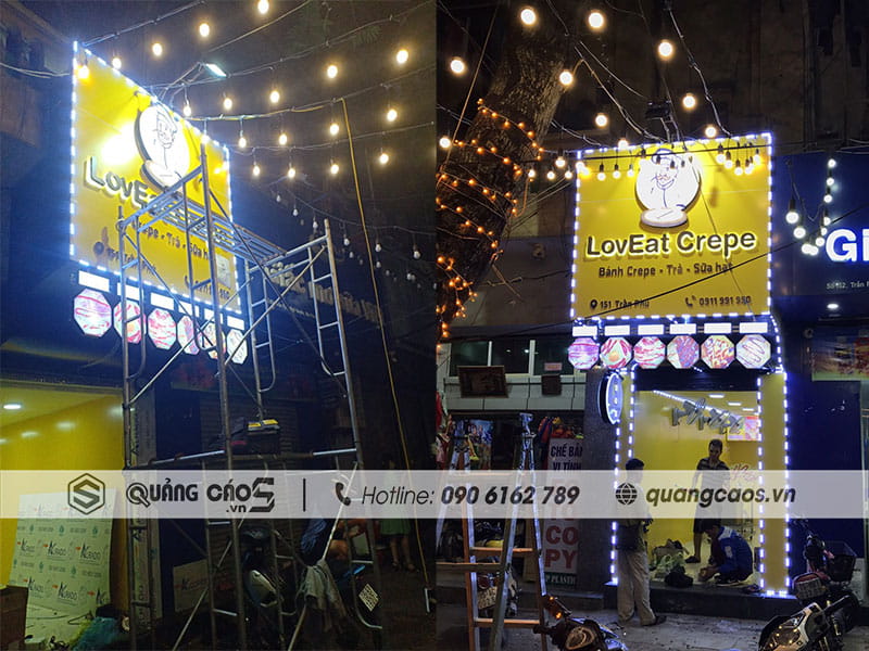 Làm biển quảng cáo Quán An Vặt LovEat Crepe Làm biển quảng cáo Quán An Vặt LovEat Crepe
