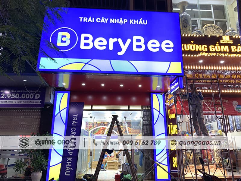 Thi công hệ thống biển quảng cáo BeryBee tại Trần Nguyên Hãn Hải Phòng Thi công hệ thống biển quảng cáo BeryBee tại Trần Nguyên Hãn Hải Phòng
