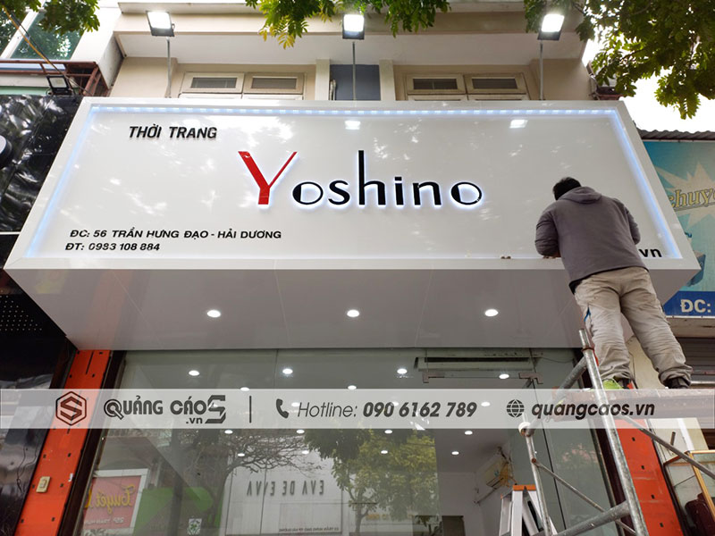 Thi công biển quảng cáo Shop thời trang Yoshino tại 56 Trần Hung Đạo Hải Dương Thi công biển quảng cáo Shop thời trang Yoshino tại 56 Trần Hung Đạo Hải Dương