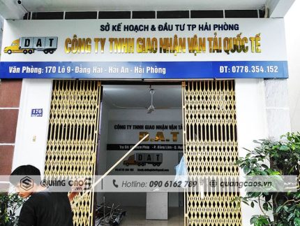 Thi công biển quảng cáo công ty giao vận vận tải quốc tế D.A.T tại Đằng Hải