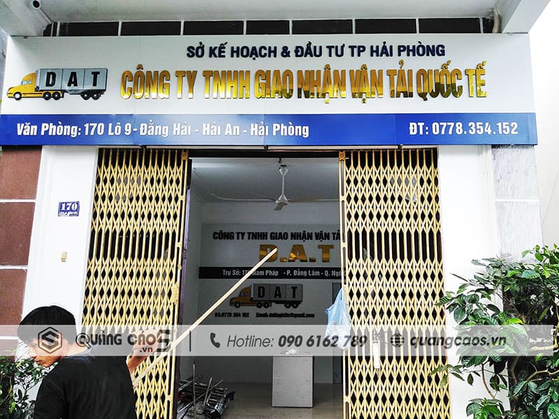 Thi công biển quảng cáo Công ty giao vận vận tải Quốc tế tại Đằng Hải Thi công biển quảng cáo Công ty giao vận vận tải Quốc tế tại Đằng Hải
