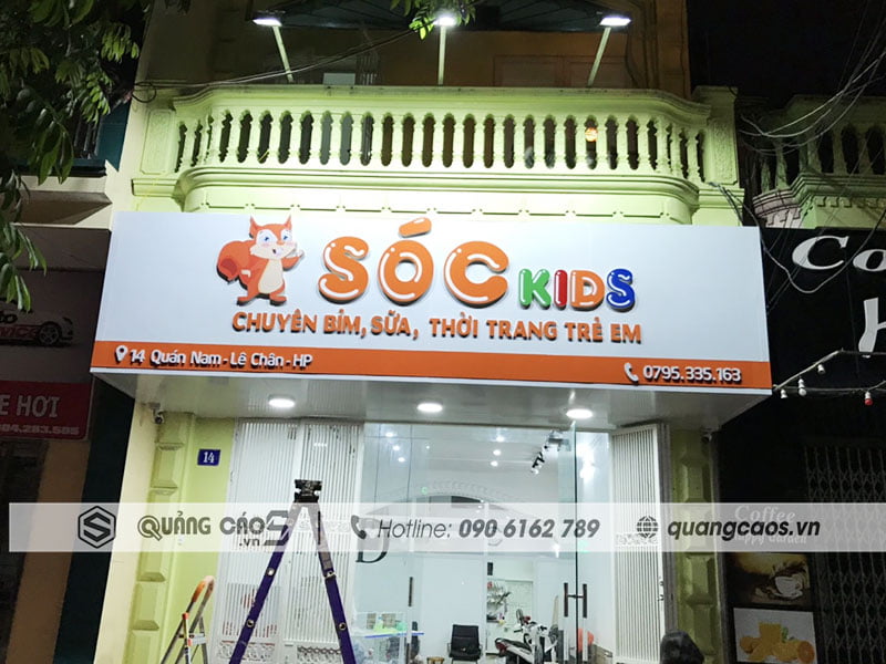 Thi công biển quảng cáo thời trang trẻ em đẹp tại Hải Phòng Thi công biển quảng cáo thời trang trẻ em đẹp tại Hải Phòng