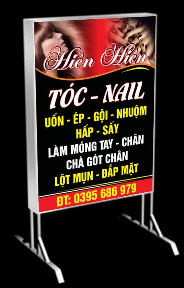 biển quảng cáo tóc và móng