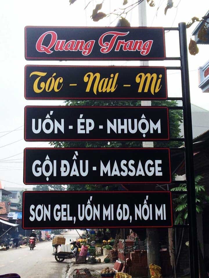 biển quảng cáo tóc và móng