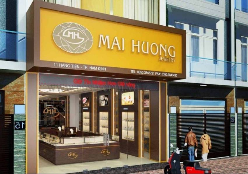biển quảng cáo màu vàng