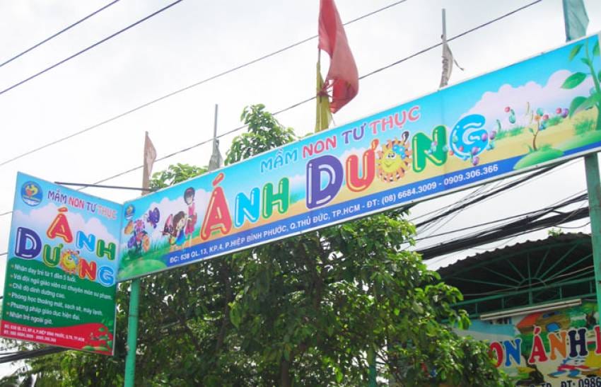 biển quảng cáo trường mầm non