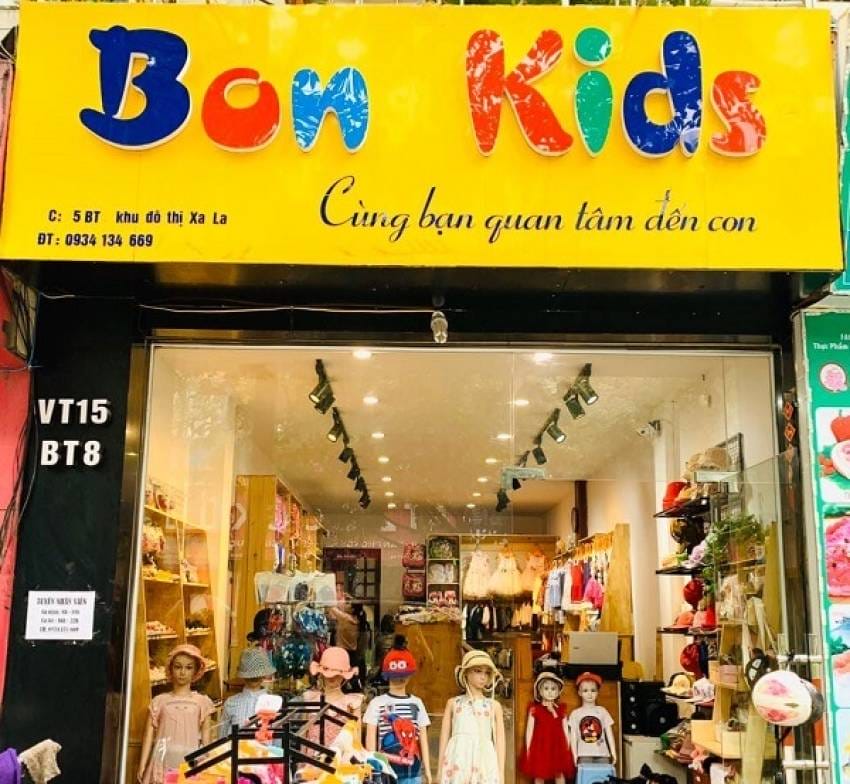 biển shop quần áo trẻ em